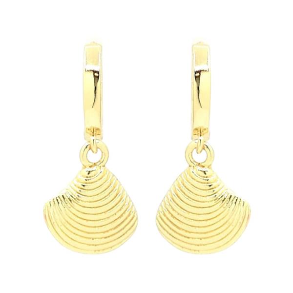 SEASHELL METAL HUGGIE EARRING