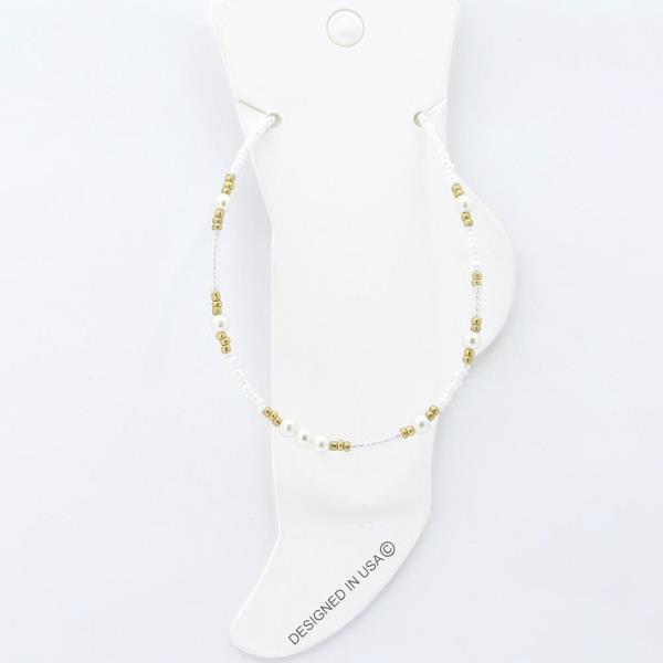 PEARL SEED BEAD ANKLET