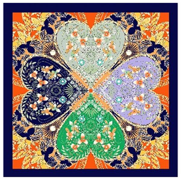MULTI FLOWER PATTERN BANDANA NECK SCARF