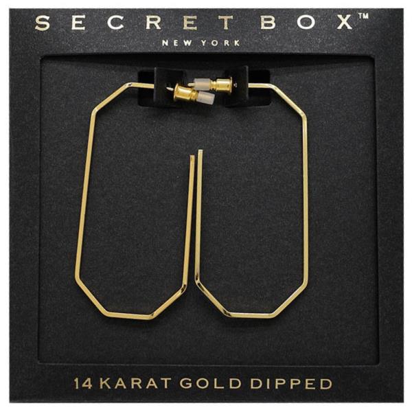 SECRET BOX GEO SHAPE 14K GOLD DIPPED EARRING