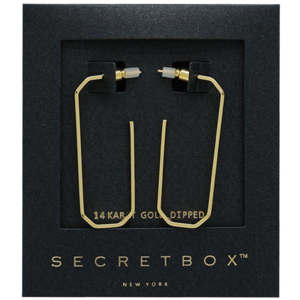 SECRET BOX OVAL SHAPE 14K GOLD DIPPED EARRING