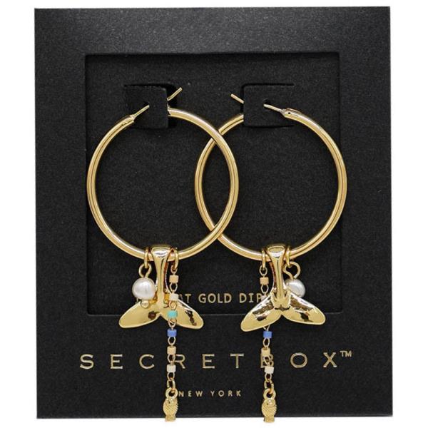 SECRET BOX 14K GOLD DIPPED HOOP EARRING