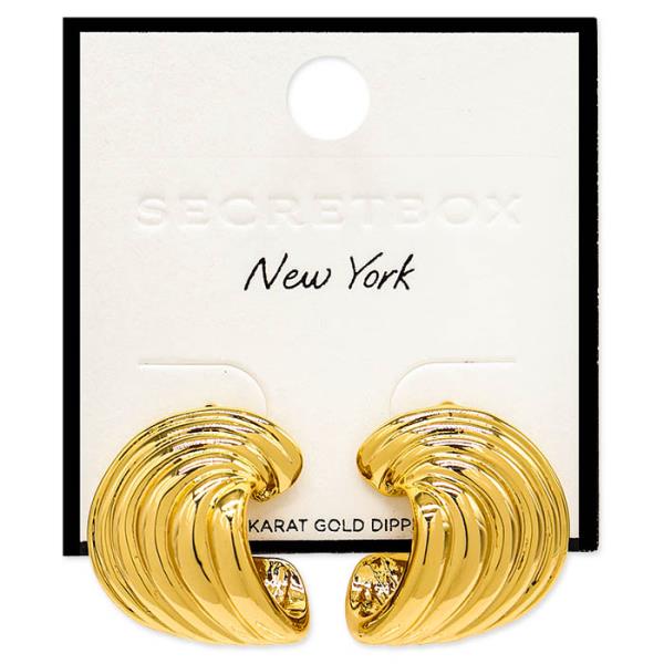 SECRET BOX LINED GOLD DIPPED EARRING