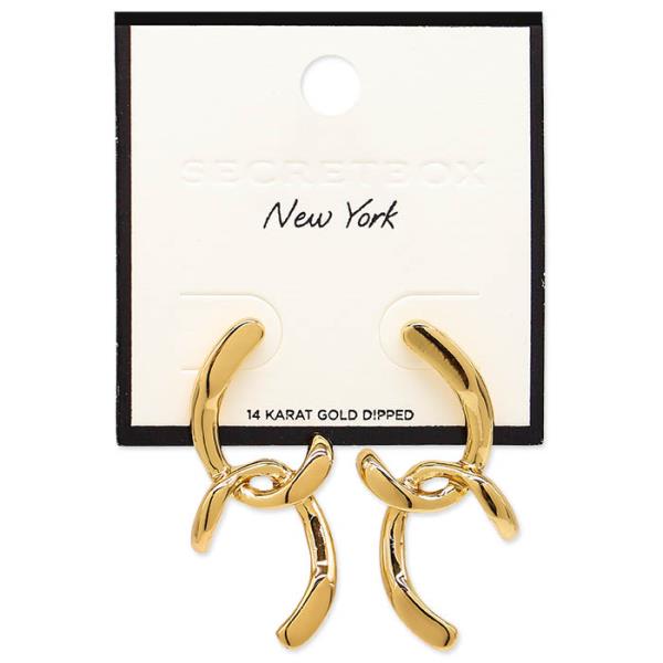 SECRET BOX C LINK GOLD DIPPED EARRING