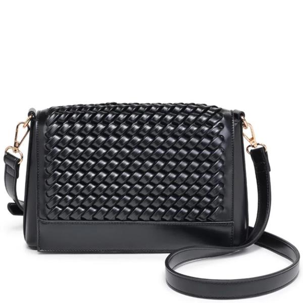 WOVEN PANEL NINA CROSSBODY BAG