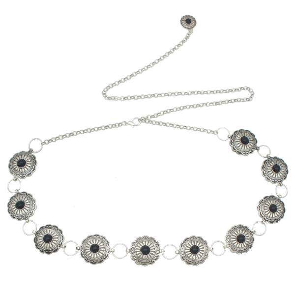 WESTERN STYLE STONE METAL CHAIN BELT