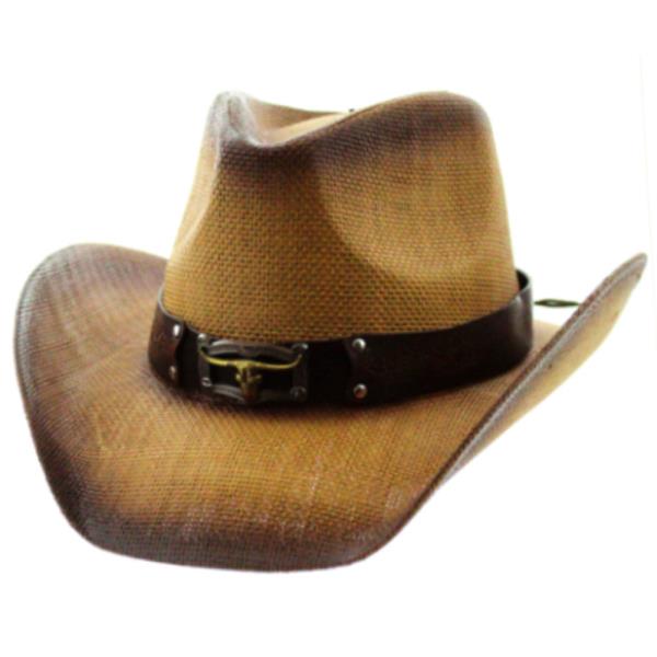 FAUX LEATHER COW SKULL BAND COWBOY HAT
