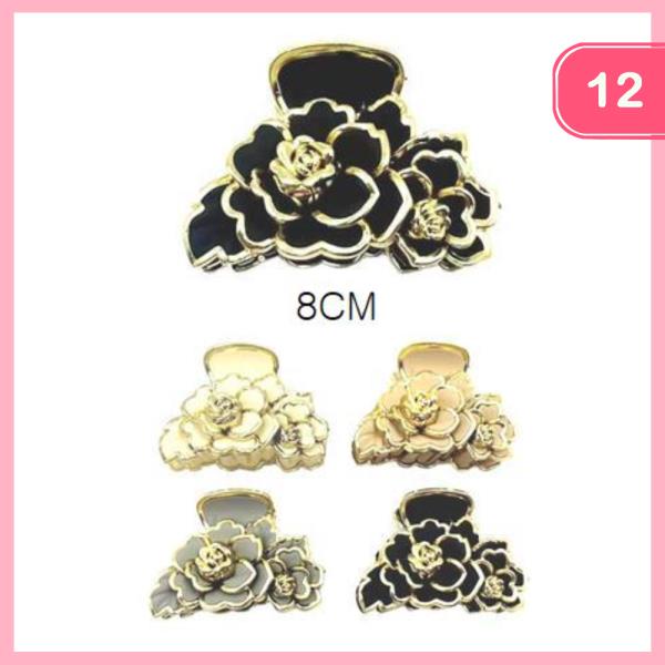 FLOWER HAIR CLAW CLIP (12 UNITS)