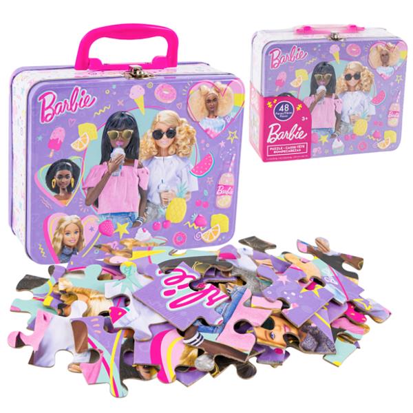 BARBIE TIN LUNCHBOX W 48PC PUZZLE