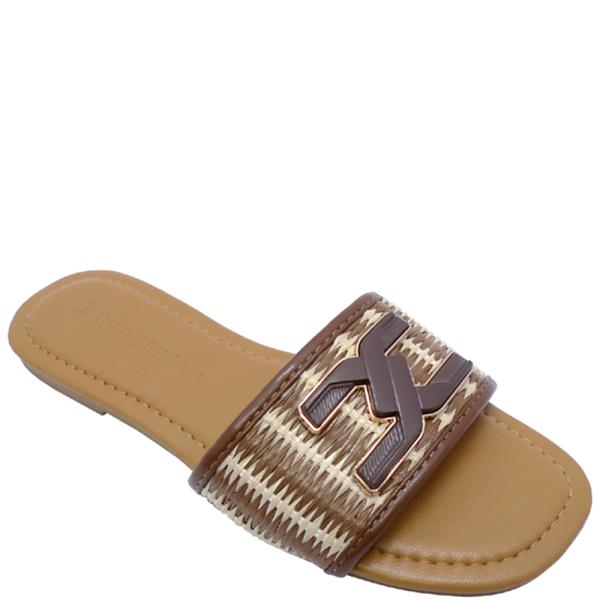 RAFFIA BAND SANDAL W LOGO 18 PAIRS