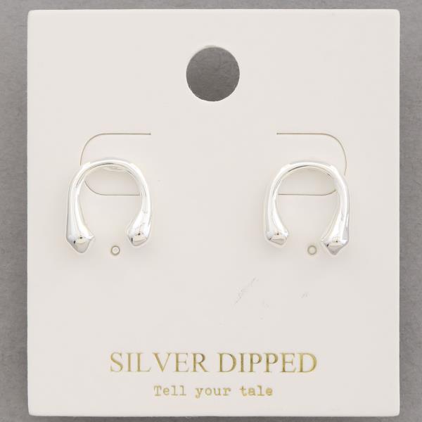 U SHAPE METAL GOLD DIPPED EARRING