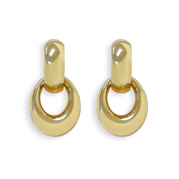 PUFFY METAL DANGLE EARRING