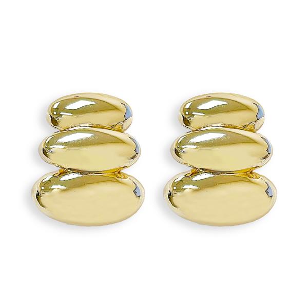PUFFY PEBBLE METAL EARRING