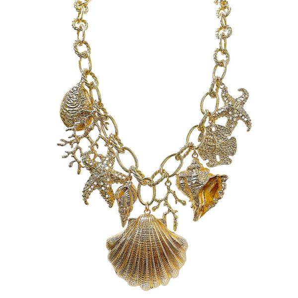 SEA LIFE MULTI CHARM METAL NECKLACE