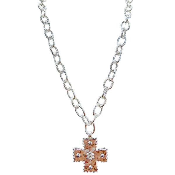 CHUNKY CROSS PENDANT NECKLACE