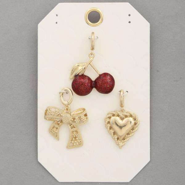 CHERRY RIBBON MULTI CHARM SET