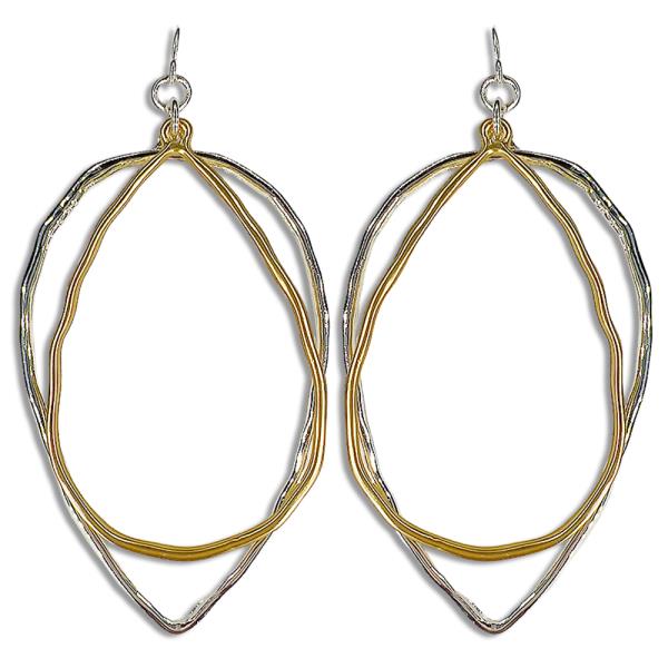 METAL ORGANIC TEARDROP EARRING