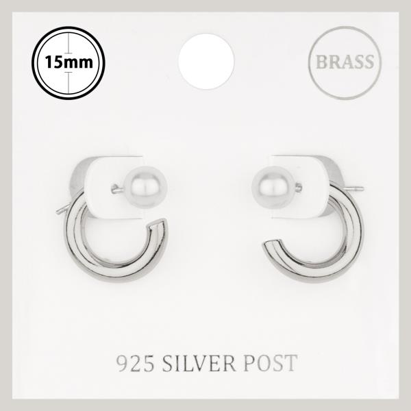 BRASS PEARL BEAD OPEN HOOP EARRING