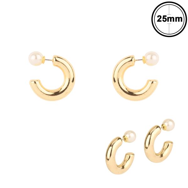 PEARL BEAD CCB HOOP EARRING