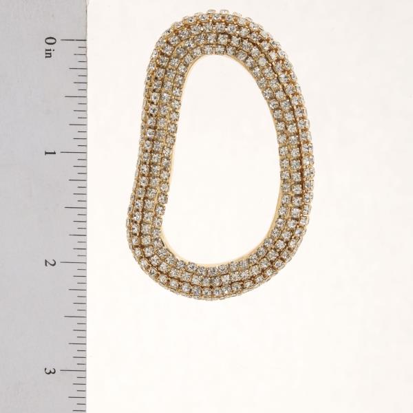 RHINESTONE OVAL METAL EARRING