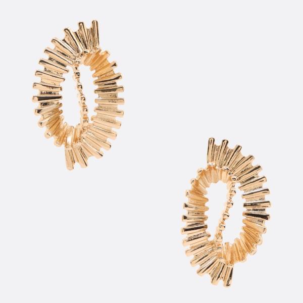 METAL OVAL EARRING