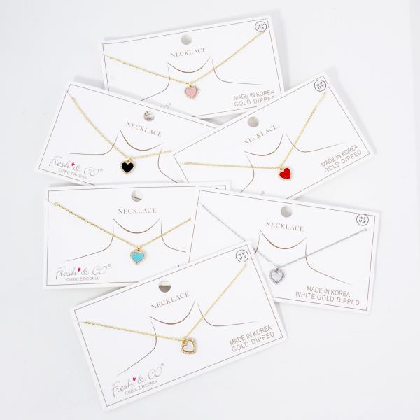 CZ HEART SHAPE GOLD DIPPED NECKLACE