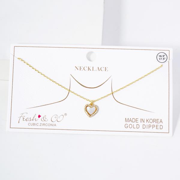 CZ HEART SHAPE GOLD DIPPED NECKLACE