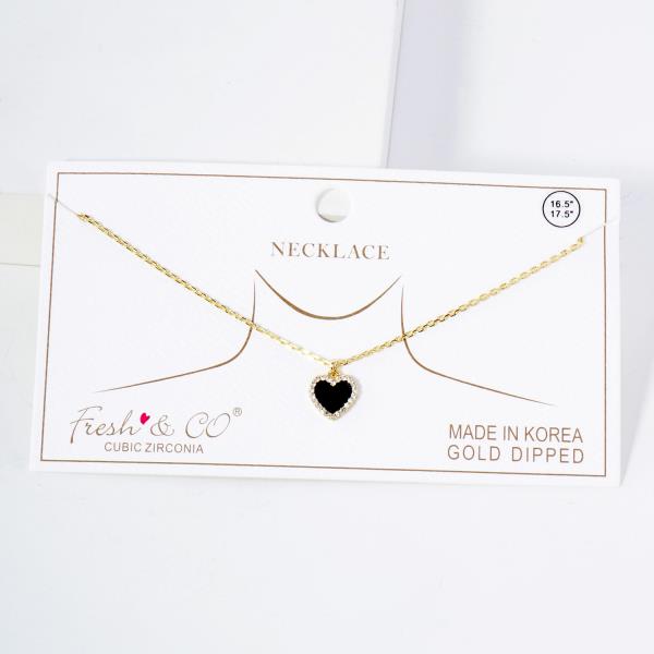 CZ HEART SHAPE GOLD DIPPED NECKLACE