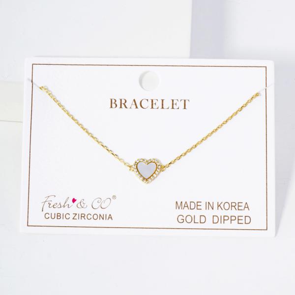 CZ HEART SHAPE GOLD DIPPED BRACELET