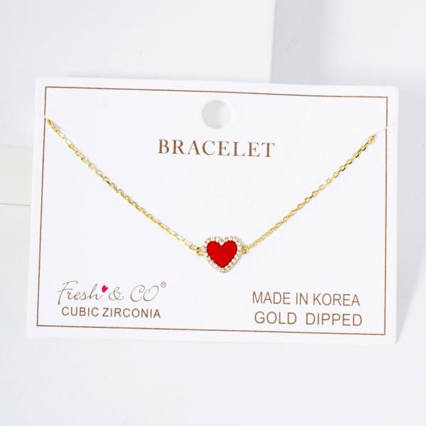 CZ HEART SHAPE GOLD DIPPED BRACELET