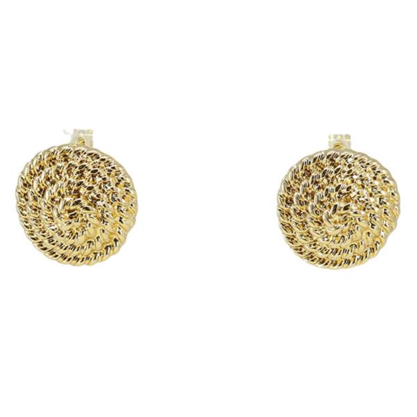 TEXTURED ROUND METAL EARRING
