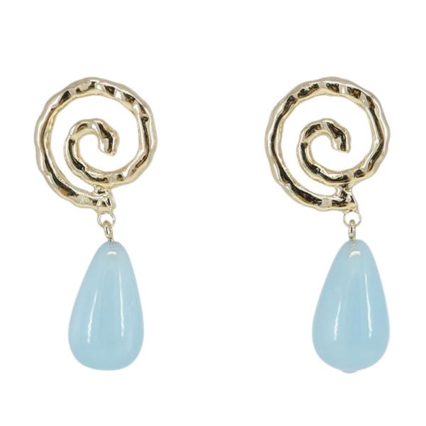 SWIRL BEAD LINK DANGLE EARRING