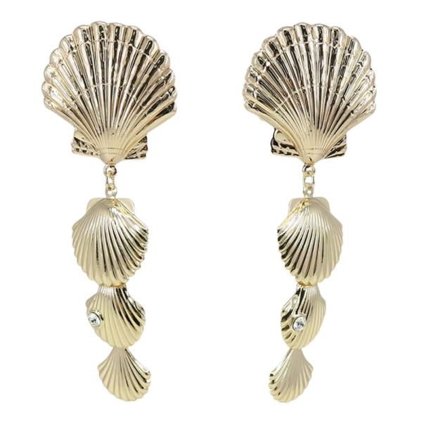 SEASHELL LINK METAL DANGLE EARRING