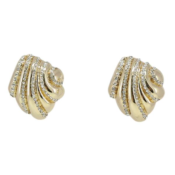 RHINESTONE METAL EARRING