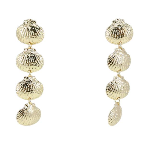 SEASHELL LINK METAL DANGLE EARRING