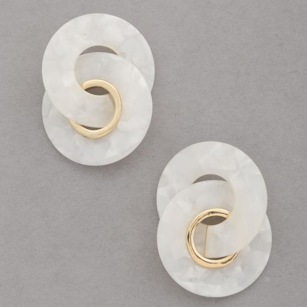 ACETATE CIRCLE METAL RING EARRING