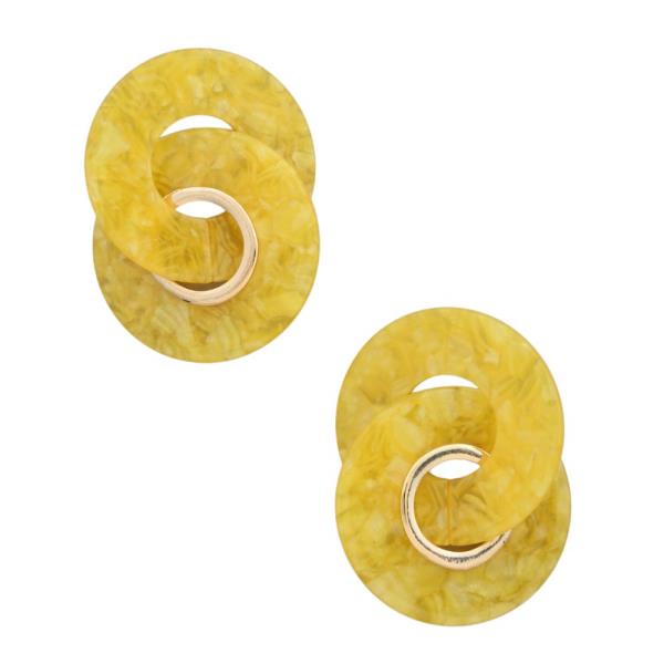 ACETATE CIRCLE METAL RING EARRING