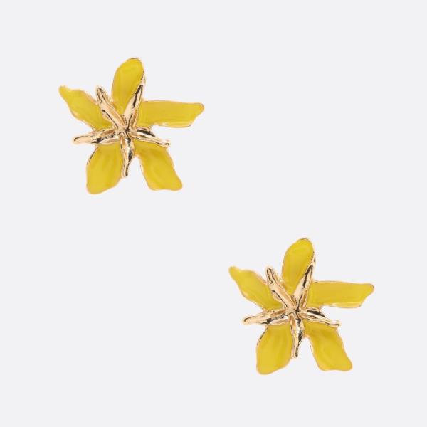 COLOR FLOWER METAL EARRING