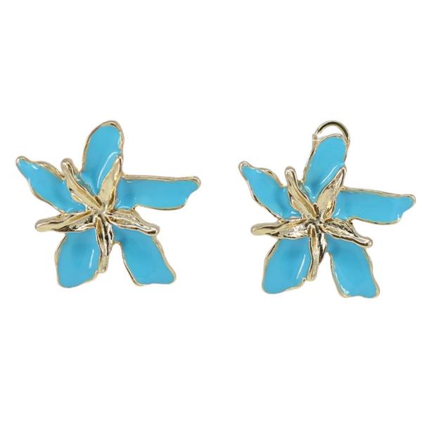 COLOR FLOWER METAL EARRING