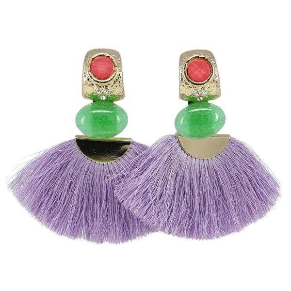TASSEL BEAD LINK DANGLE EARRING