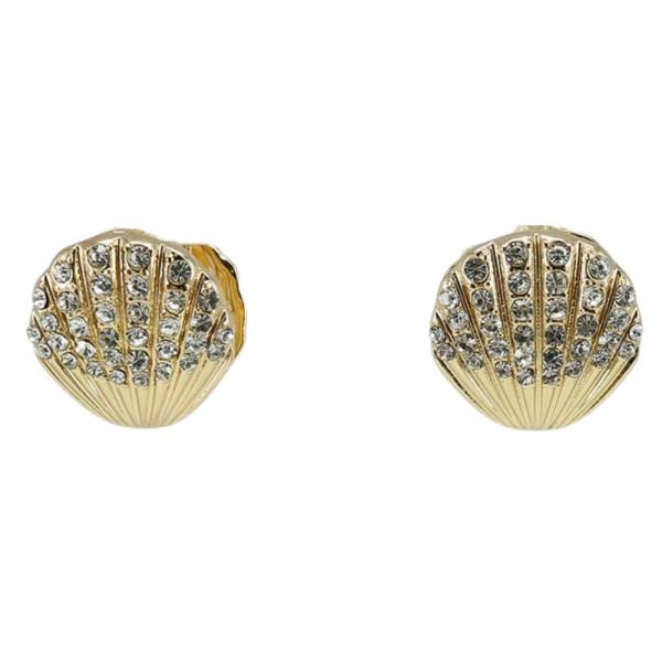 SEASHELL RHINESTONE METAL EARRING