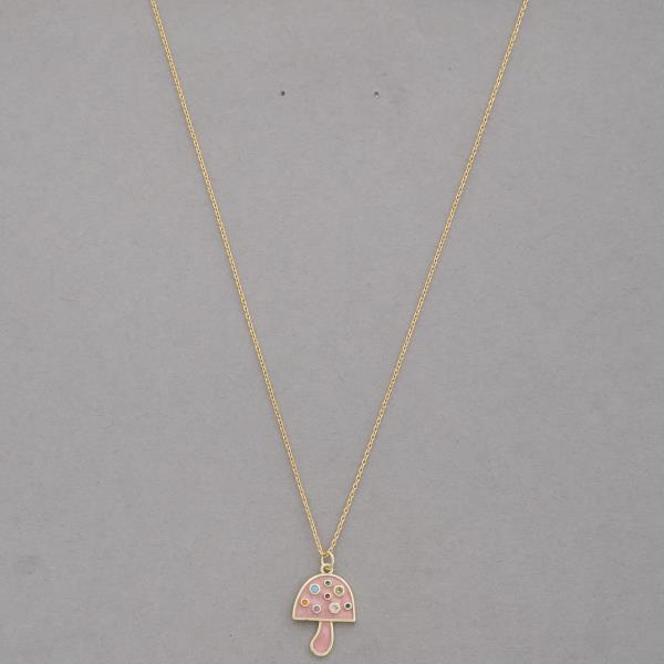 SODAJO MUSHROOM PENDANT GOLD DIPPED NECKLACE