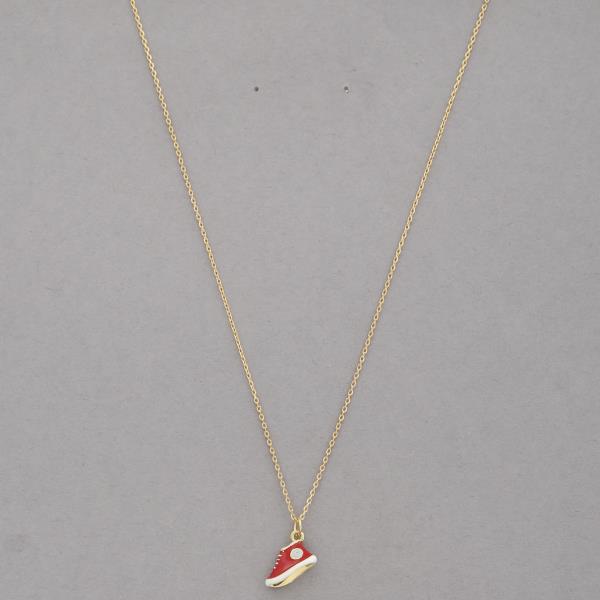 SODAJO DAINTY SHOE CHARM GOLD DIPPED NECKLACE