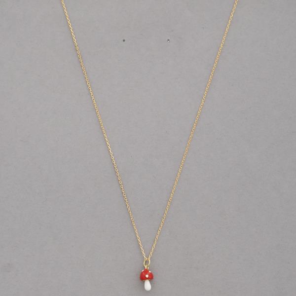 SODAJO MUSHROOM CHARM GOLD DIPPED NECKLACE