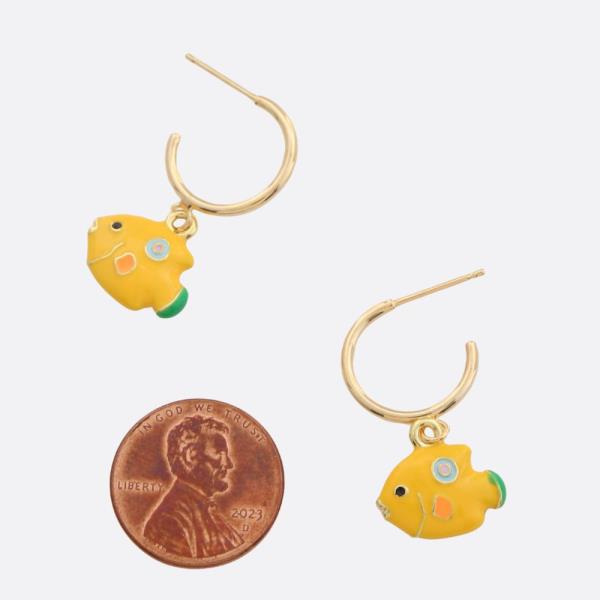 SODAJO FISH OPEN HOOP GOLD DIPPED EARRING