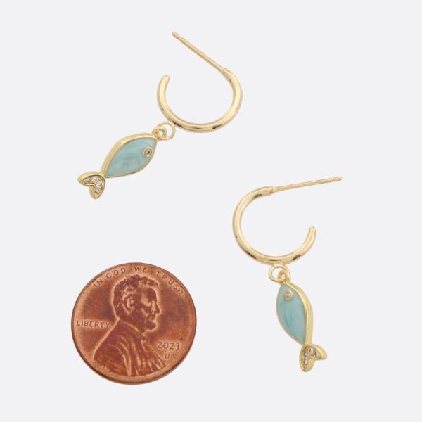 SODAJO FISH OPEN HOOP GOLD DIPPED EARRING
