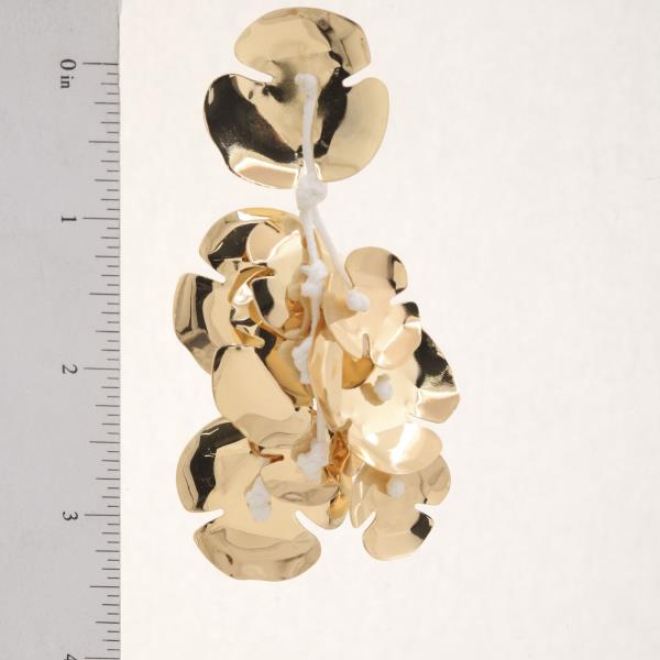 METAL FLOWER DANGLE EARRING