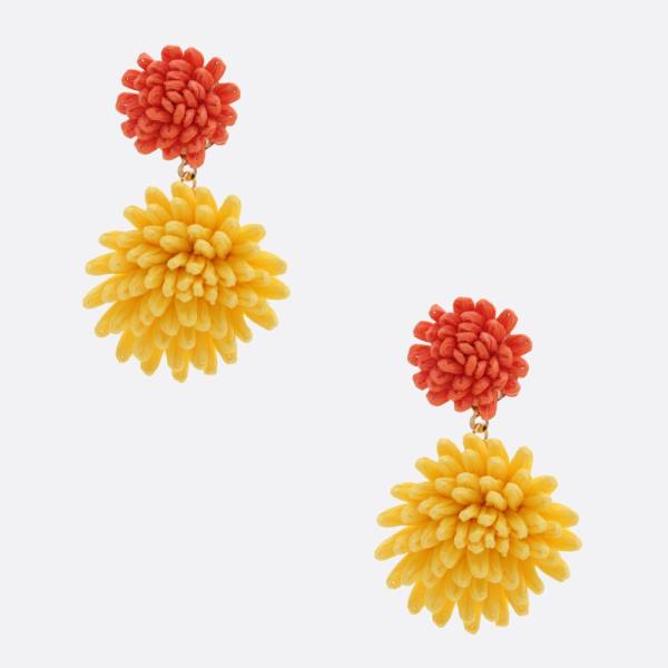 RAFFIA FLOWER EARRING