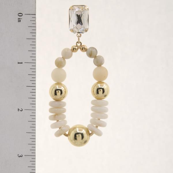 BALL DISC BEAD OVAL DANGLE EARRING