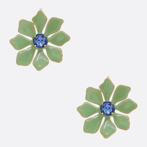 FLOWER RHINESTONE CENTER EARRING